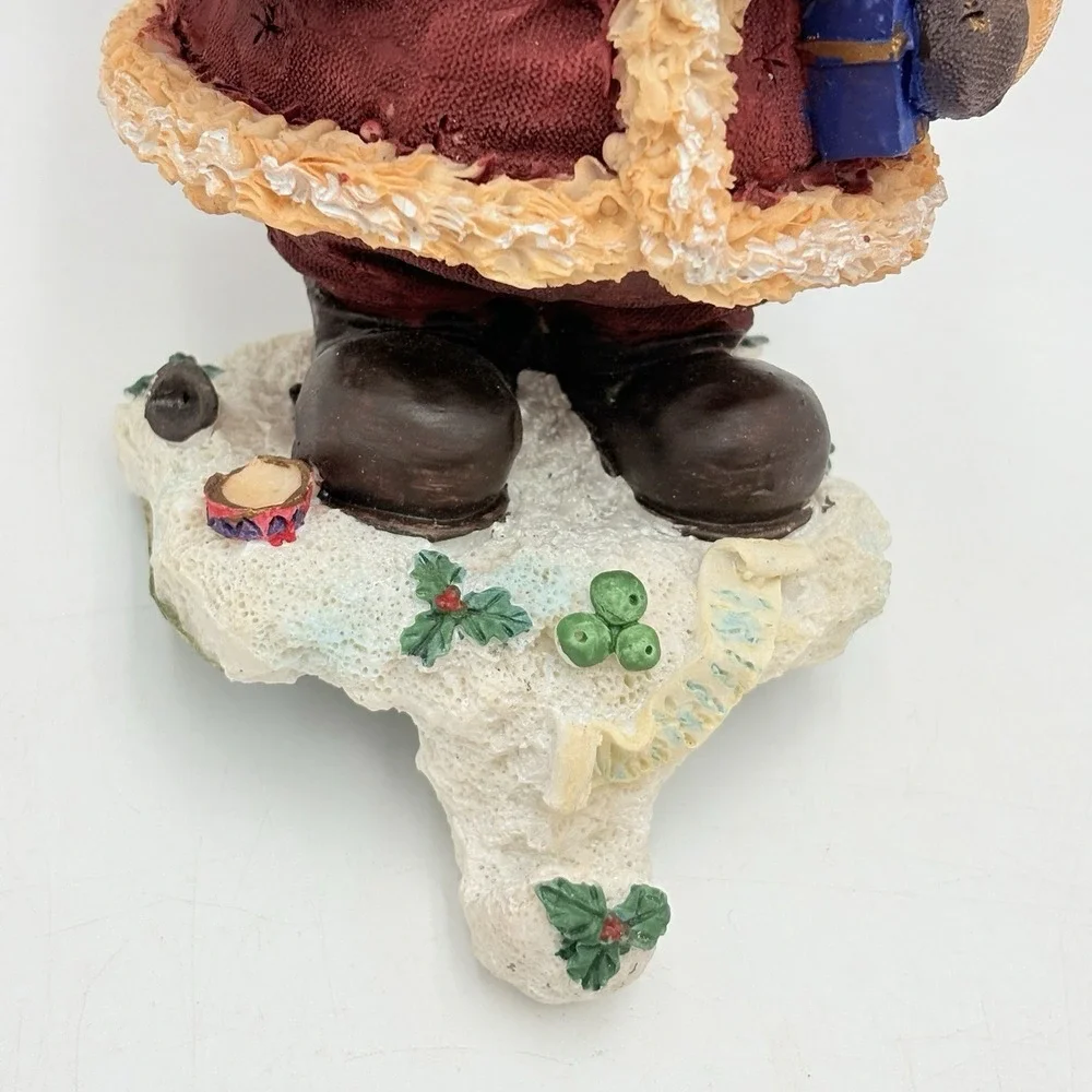 Vintage Santa Claus Stocking Holder Resin Mantel Hook Christmas Decor 8